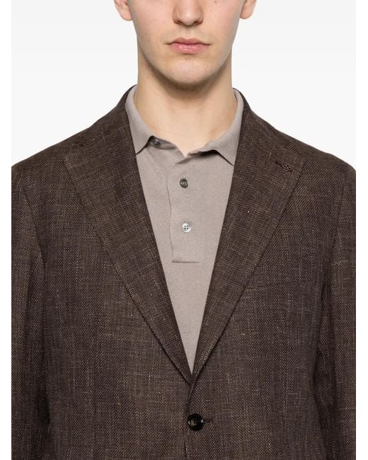 Tagliatore Brown Single-Breasted Blazer for men