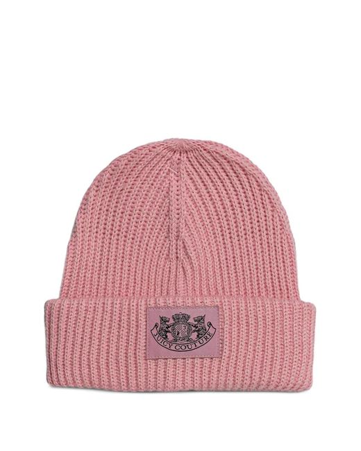 Juicy Couture Pink Wool-Blend Beanie Hat Set