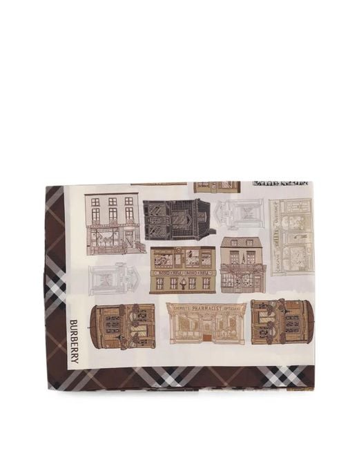 Burberry Multicolor Storefront-Print Silk Scarf