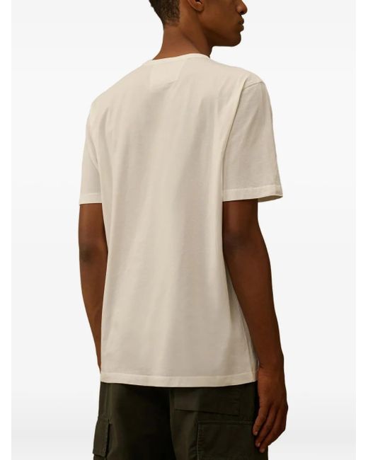 C P Company Natural Crew Neck T-Shirt With Logo for men