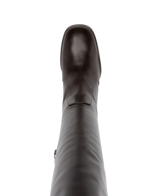 Stuart Weitzman Black Nola Smooth-leather Knee-high Boots
