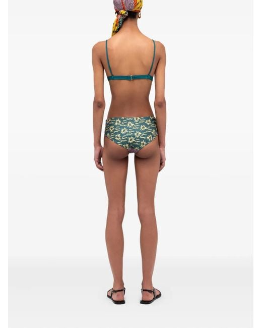 Donde Esteban Natural Wave-Print Reversible Bikini Bottom