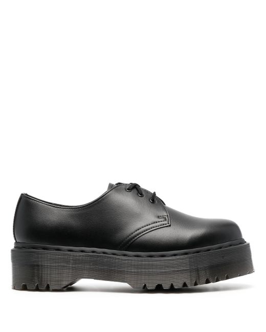 Dr. Martens Faux-leather Derby Shoes in Black | Lyst