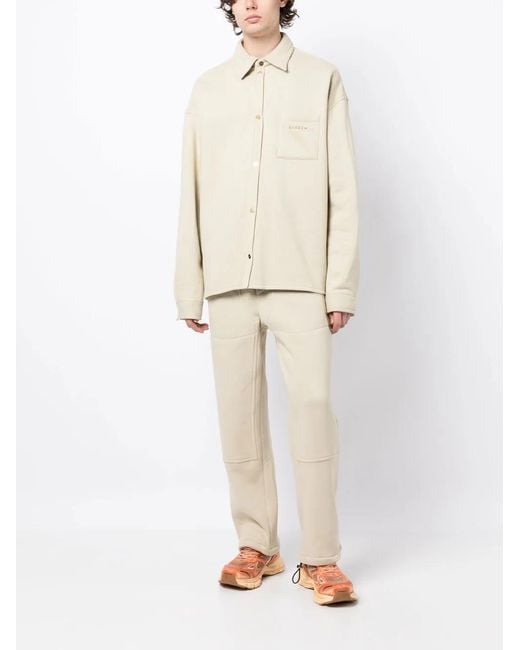 Buscemi Natural Logo-Lettering Sweat Overshirt for men