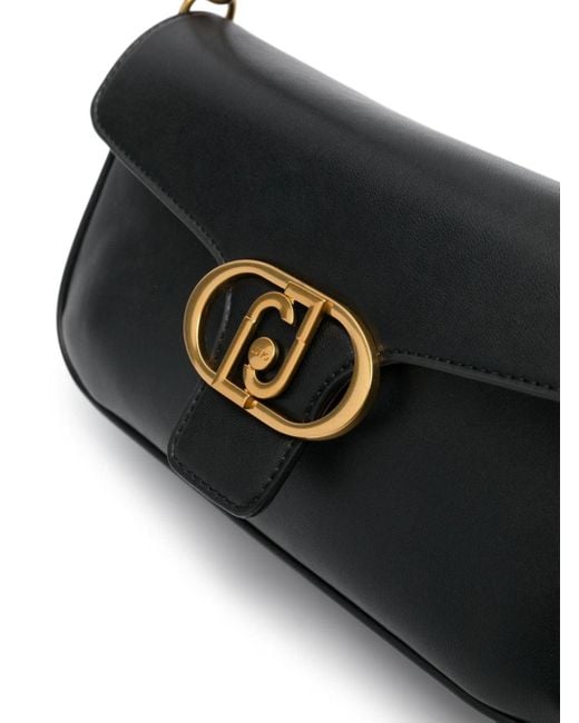 Bolso de hombro con placa del logo Liu Jo de color Black