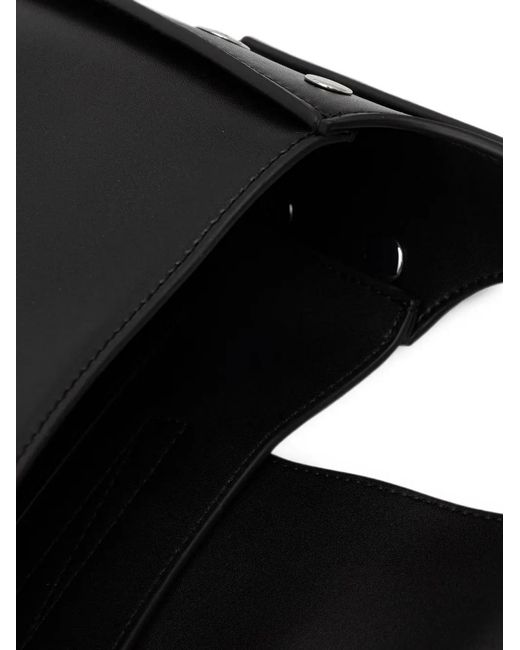 Karl Lagerfeld Black Stud-Embellished Logo-Plaque Tote Bag