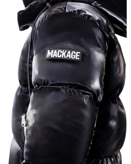 Mackage Black Kent-Glo Hooded Puffer Jacket for men