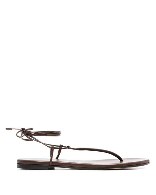 Gianvito Rossi Brown Gwyneth Round-Toe Sandals