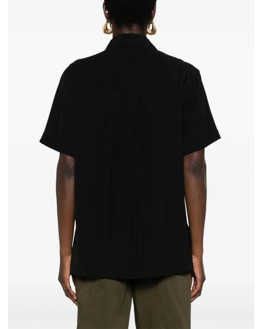 Matteau Black Short-Sleeve Silk Shirt
