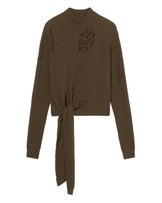Blumarine Trui Met Gestrikt Detail in het Green
