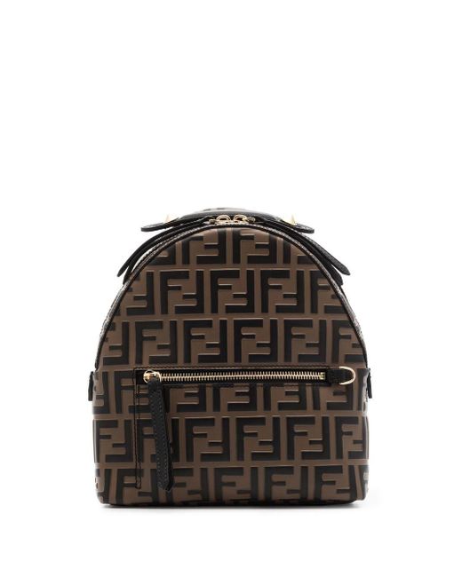 Fendi Brown Ff-motif Mini Backpack