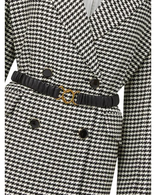 Veronica Beard Gray Hutchinson Houndstooth-Pattern Blazer