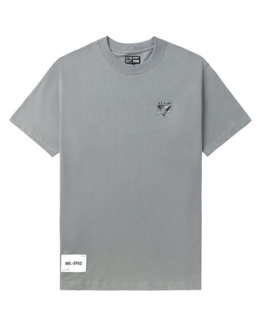 Izzue Gray Shark-print Cotton T-shirt for men