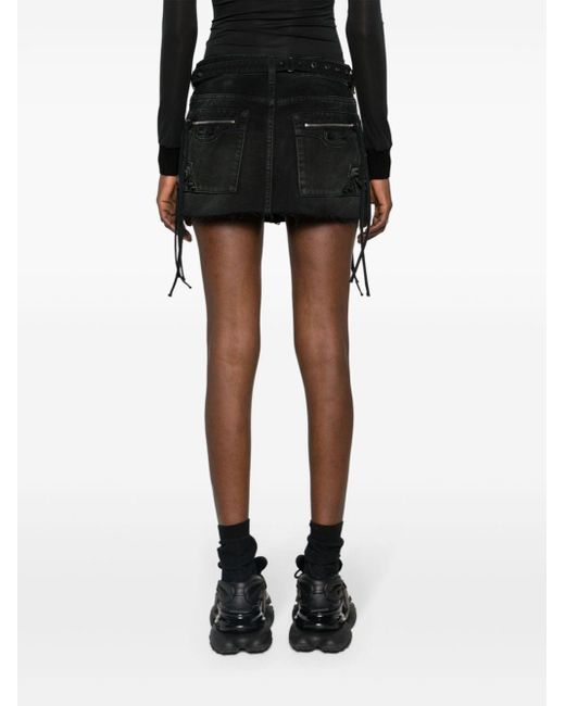 Balenciaga Black Cagole Denim Miniskirt