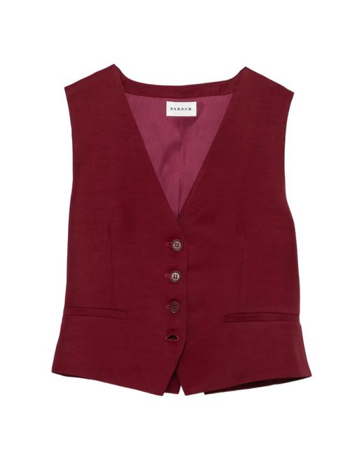 P.A.R.O.S.H. Red Button V-Neck Gilet