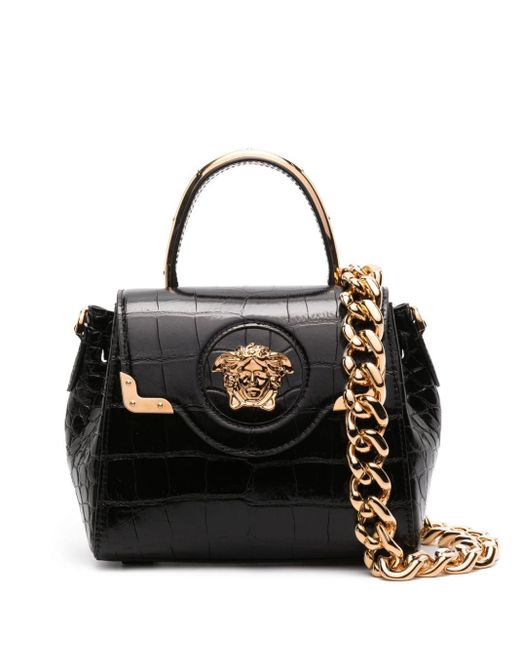 Versace Black Small La Medusa Tote Bag