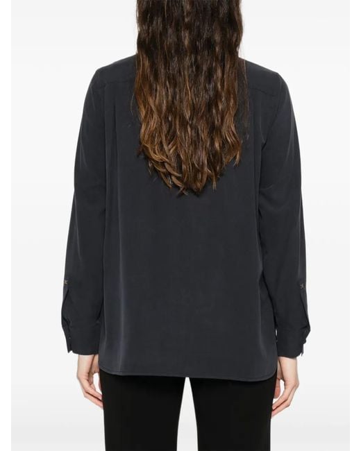 Max Mara Black Breast-Pocket Long-Sleeve Shirt