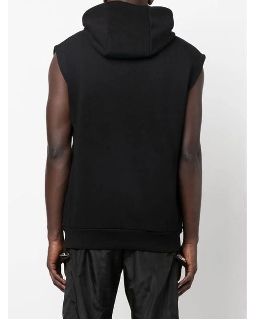 Philipp Plein Black Hexagon Logo-Print Hoodie for men