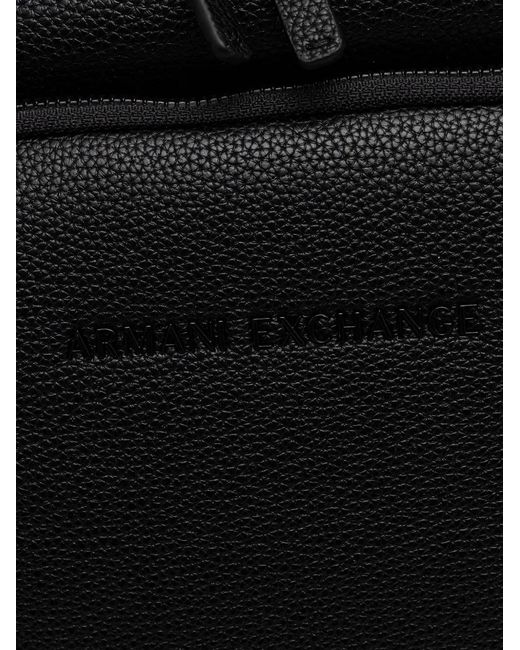 ARMANI EXCHANGE Black Logo Backpack for men