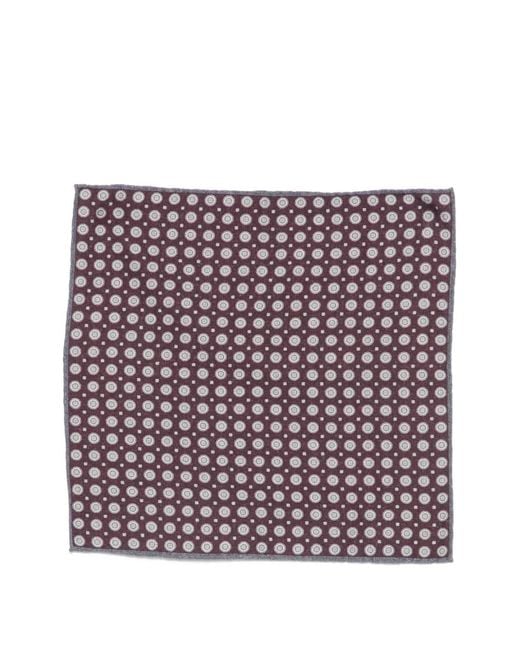 Eleventy Purple Geometric-Print Pocket Square for men
