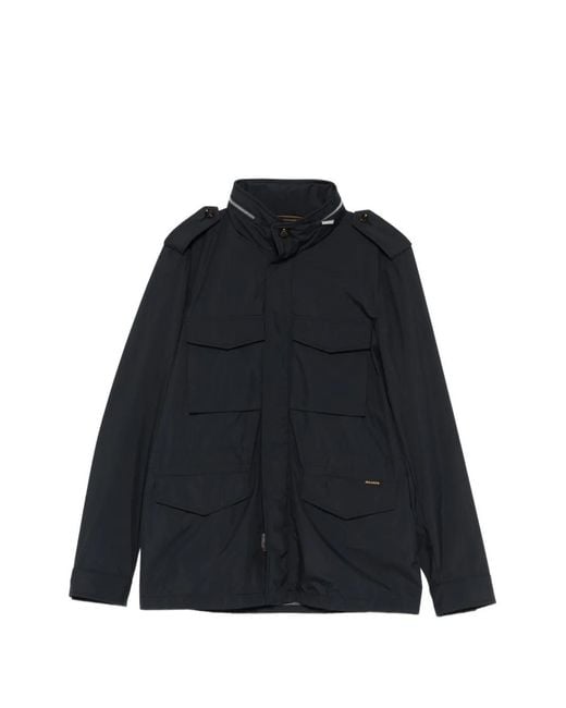 Moorer Black Denver Shoulder-Epaulette Jacket for men