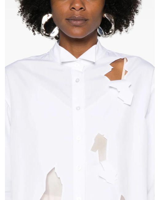 Viktor & Rolf White Cut Out-Detail Shirt Dress