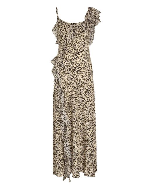 Rixo Natural Ester Ruffled Maxi Dress