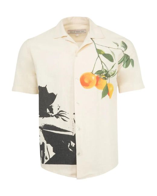 One Of These Days White Fruit-Print Short-Sleeve Shirt for men