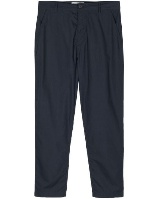 Universal Works Blue Mid-rise Tapered Trousers for men