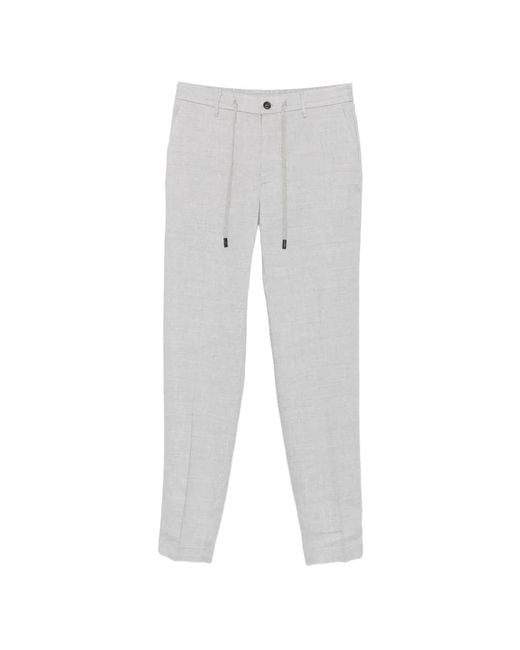 Peserico White Drawstring-Waistband Tailored Trousers for men
