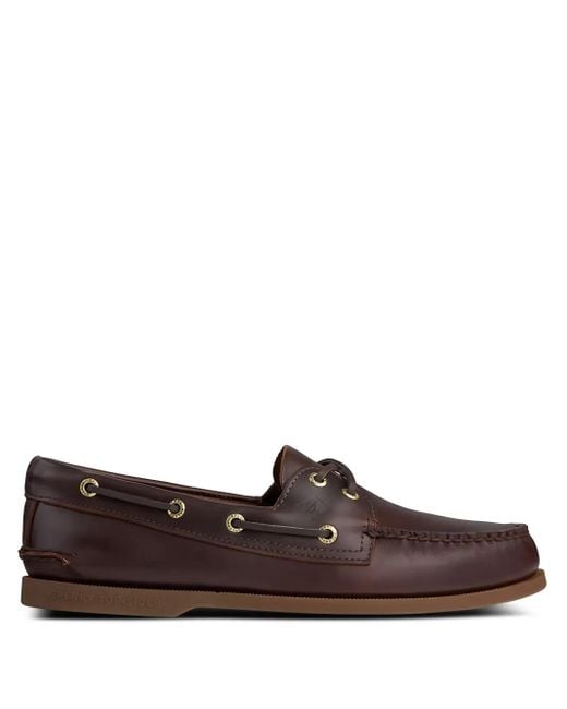 Sperry Top-Sider Brown Leather Eyelet Loafers for men
