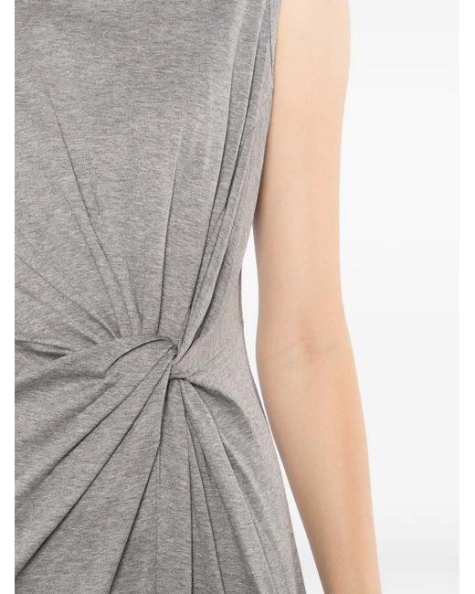 JNBY Gray Twist-Detail Front-Slit Dress