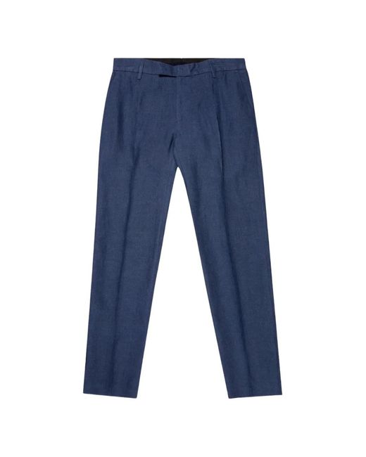 Sunspel Blue Pressed-Crease Tailored Trousers for men