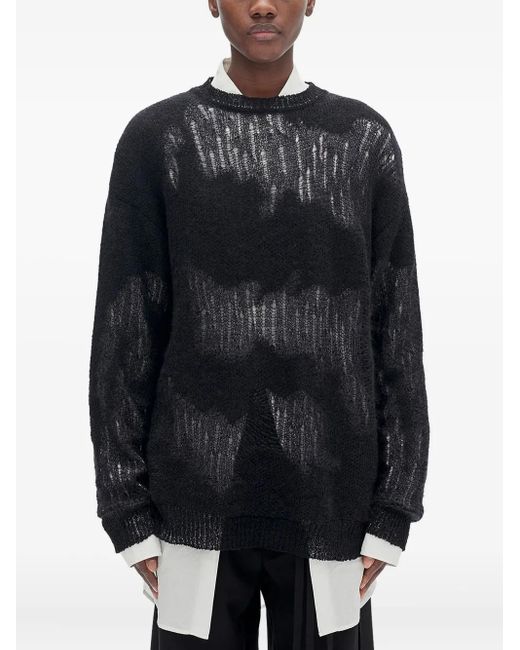 Ann Demeulemeester Black Lalla Brushed Sweater