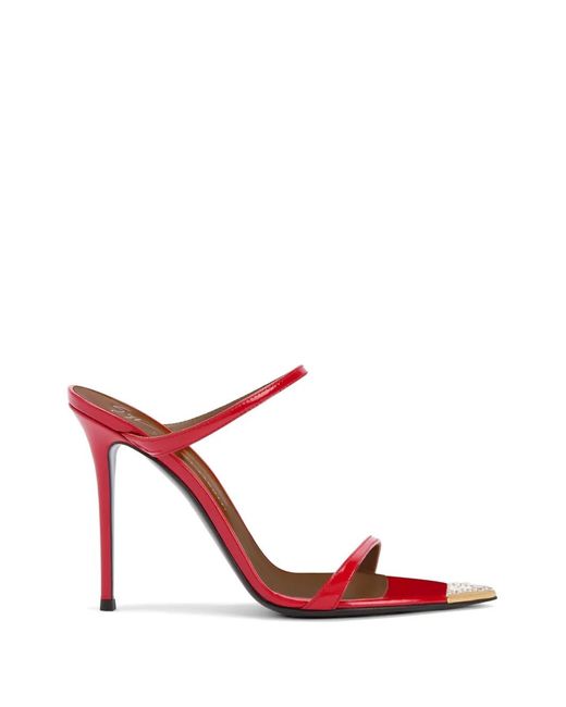 Giuseppe Zanotti Red Intriigo Jewelry Metal-Detail Sandals