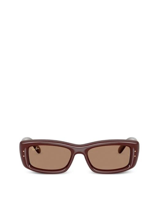 Ray-Ban Pink Rectangle-Frame Sunglasses