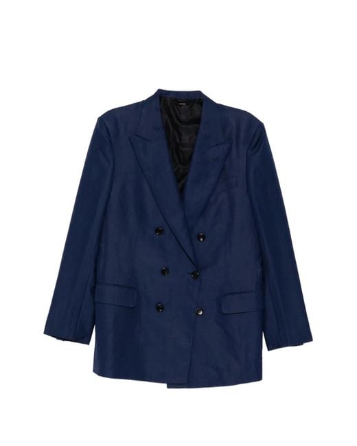 Tom Ford Blue Blazer À Boutonnière Croisée for men