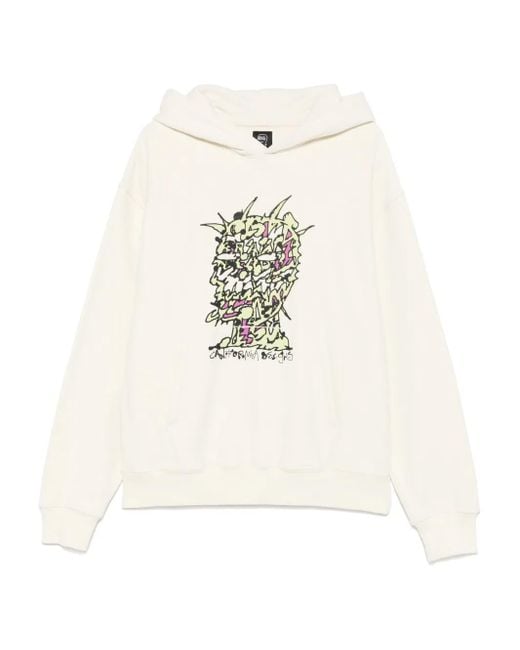 Brain Dead White Scrambled Head Hoodie for men