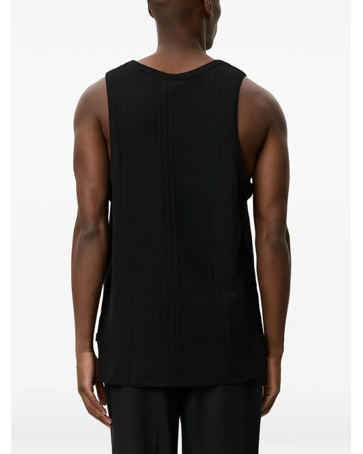 Les Deux Black Huxley Patterned Tank Top for men