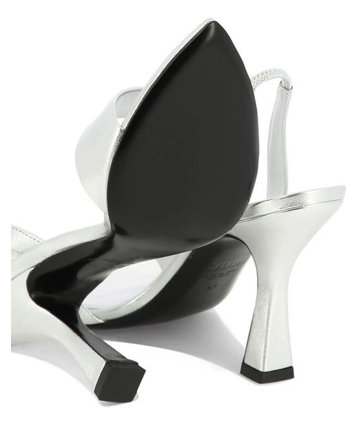 3Juin White Slingback Leather Sandals