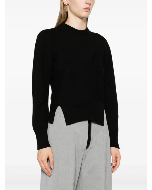 Alexander McQueen Black Corset-Style Ribbed Jumper