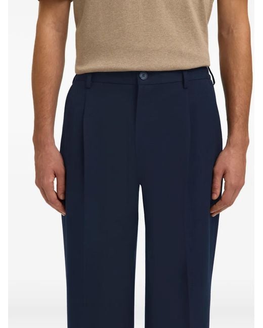 SELECTED Blue Pleated Trousers for men