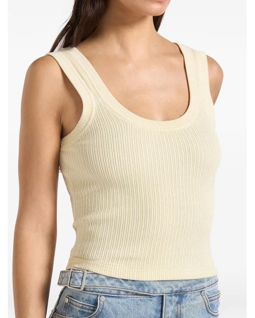 Manière De Voir Blue Scoop Neck Ribbed Vest