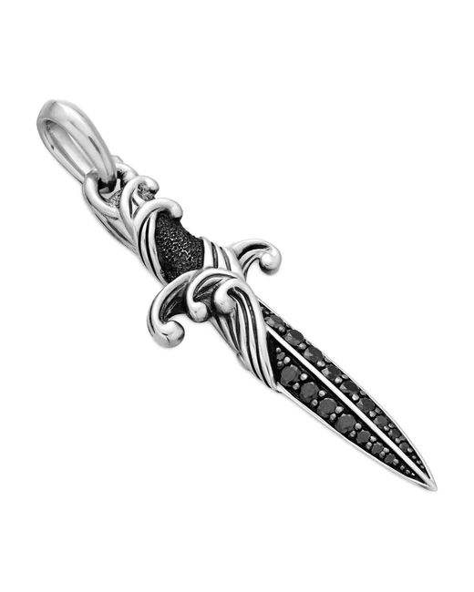David Yurman Multicolor Sterling Waves Dagger Diamond Amulet (43.8Mm) for men