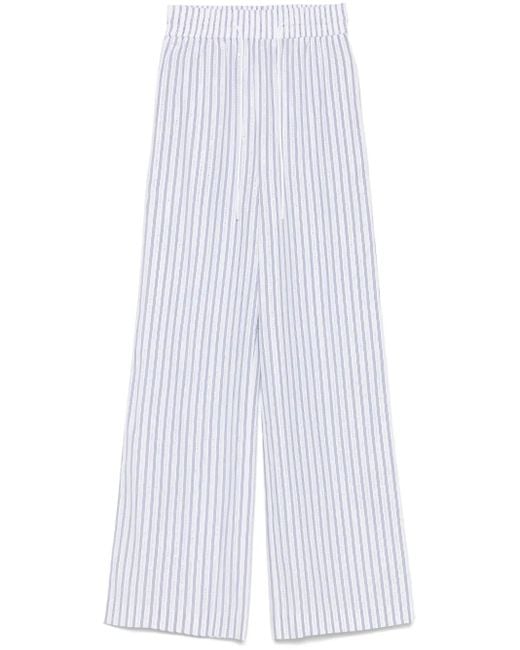 Sandro White Striped Trousers