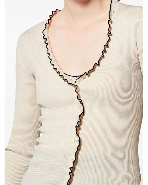 Isabel Marant White X Izae Cardigan mit Rüschenbesatz