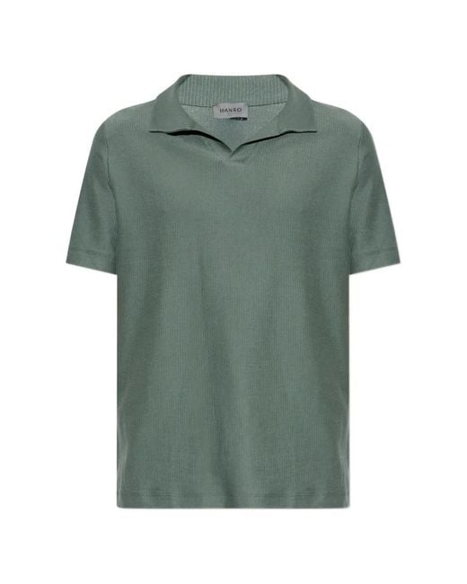 Hanro Green Ribbed V-Neck T-Shirt for men