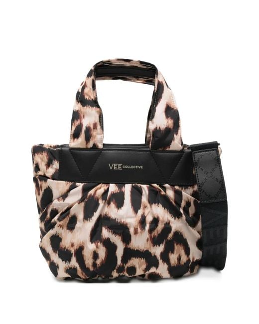 Bolso shopper con estampado de leopardo VEE COLLECTIVE de color Black