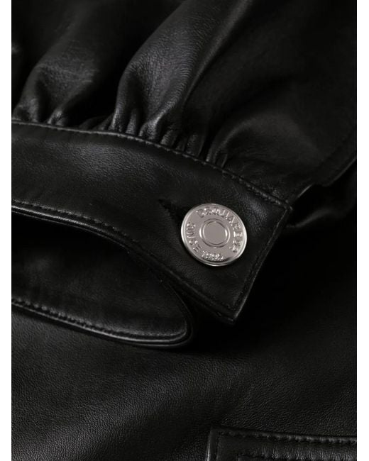 DSquared² Black Leather Cargo Trousers