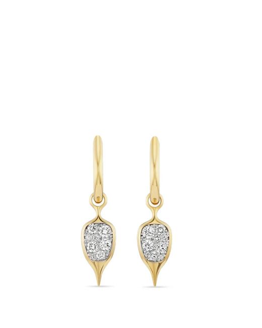 UNIFORM OBJECT Black Thorn Carriage Diamond Huggie Earrings